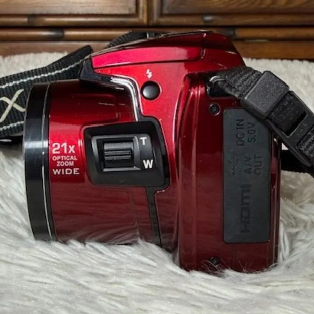 Nikon Red COOLPIX L120 14.1 MP Digital Camera + Travel Storage Bag